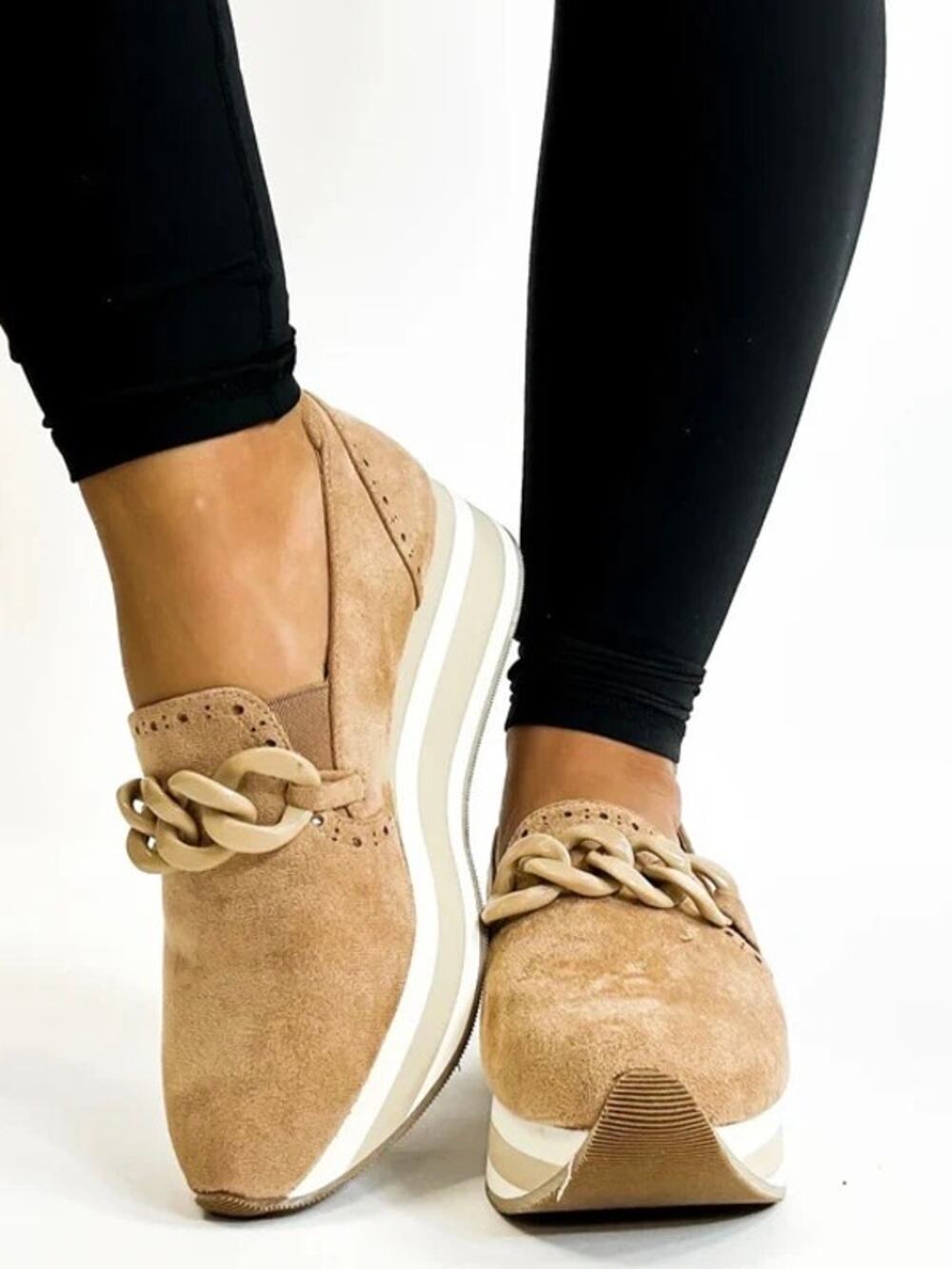 Corkys So What Brown Platform Slip On Loafer Sz.8